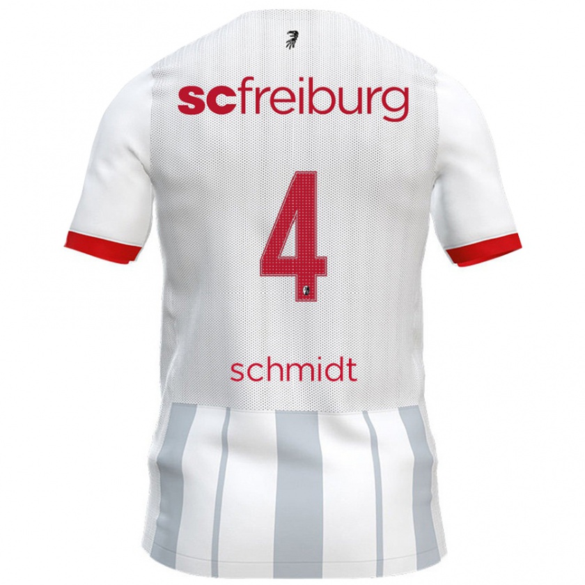 Kandiny Férfi Kenneth Schmidt #4 Fehér Szürke Idegenbeli Jersey 2024/25 Mez Póló Ing