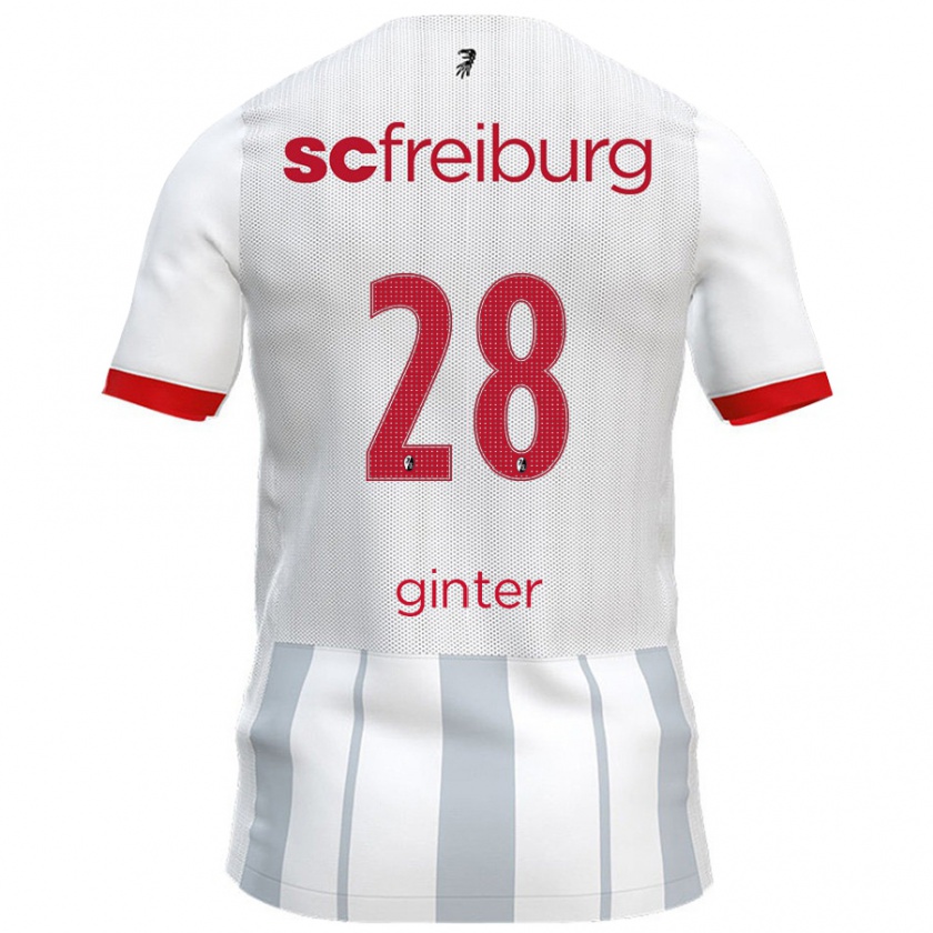 Kandiny Férfi Matthias Ginter #28 Fehér Szürke Idegenbeli Jersey 2024/25 Mez Póló Ing