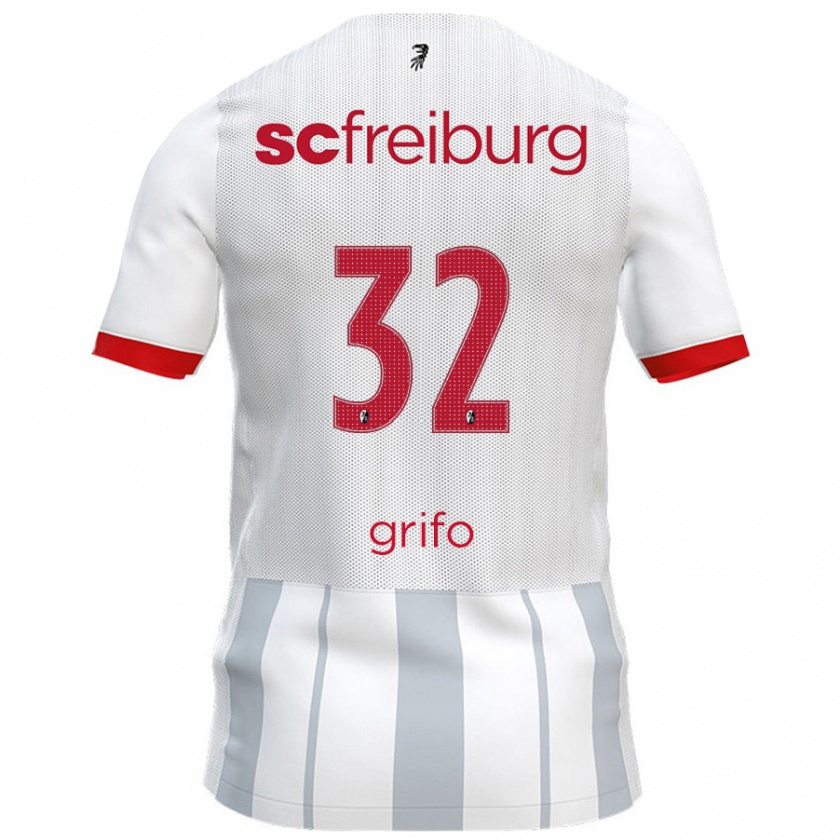 Kandiny Férfi Vincenzo Grifo #32 Fehér Szürke Idegenbeli Jersey 2024/25 Mez Póló Ing