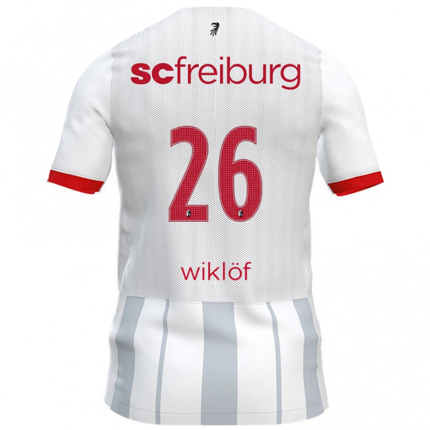 Kandiny Férfi Oscar Wiklöf #26 Fehér Szürke Idegenbeli Jersey 2024/25 Mez Póló Ing