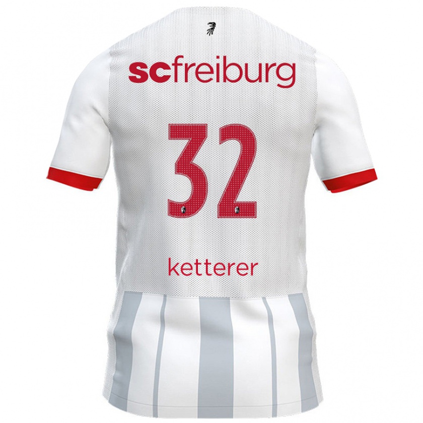 Kandiny Férfi Ashley Ketterer #32 Fehér Szürke Idegenbeli Jersey 2024/25 Mez Póló Ing