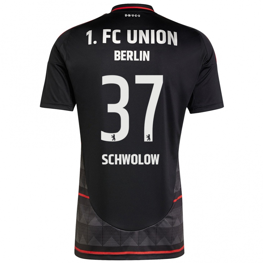 Kandiny Férfi Alexander Schwolow #37 Fekete Idegenbeli Jersey 2024/25 Mez Póló Ing