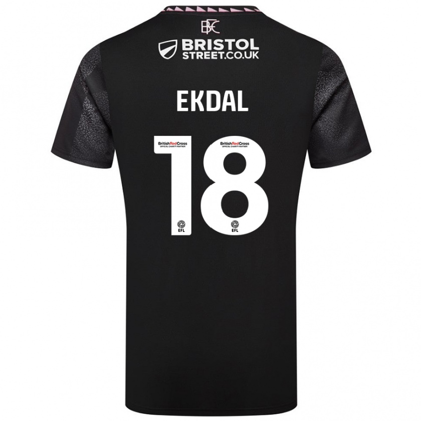 Kandiny Férfi Hjalmar Ekdal #18 Fekete Idegenbeli Jersey 2024/25 Mez Póló Ing