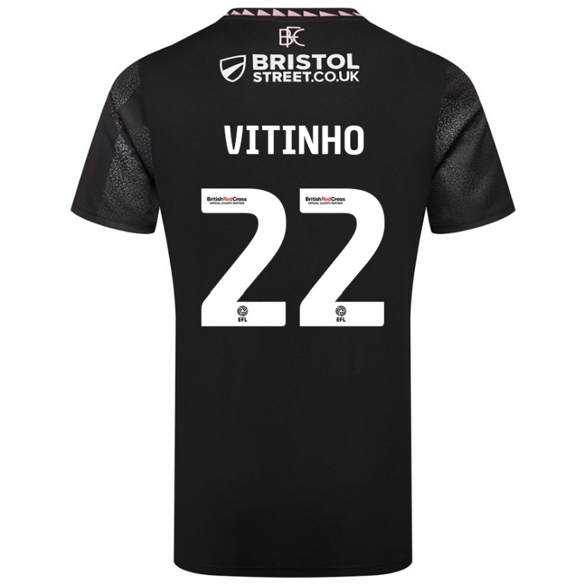 Kandiny Férfi Vitinho #22 Fekete Idegenbeli Jersey 2024/25 Mez Póló Ing