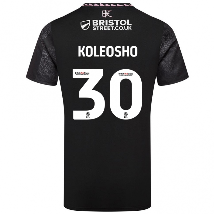 Kandiny Férfi Luca Koleosho #30 Fekete Idegenbeli Jersey 2024/25 Mez Póló Ing