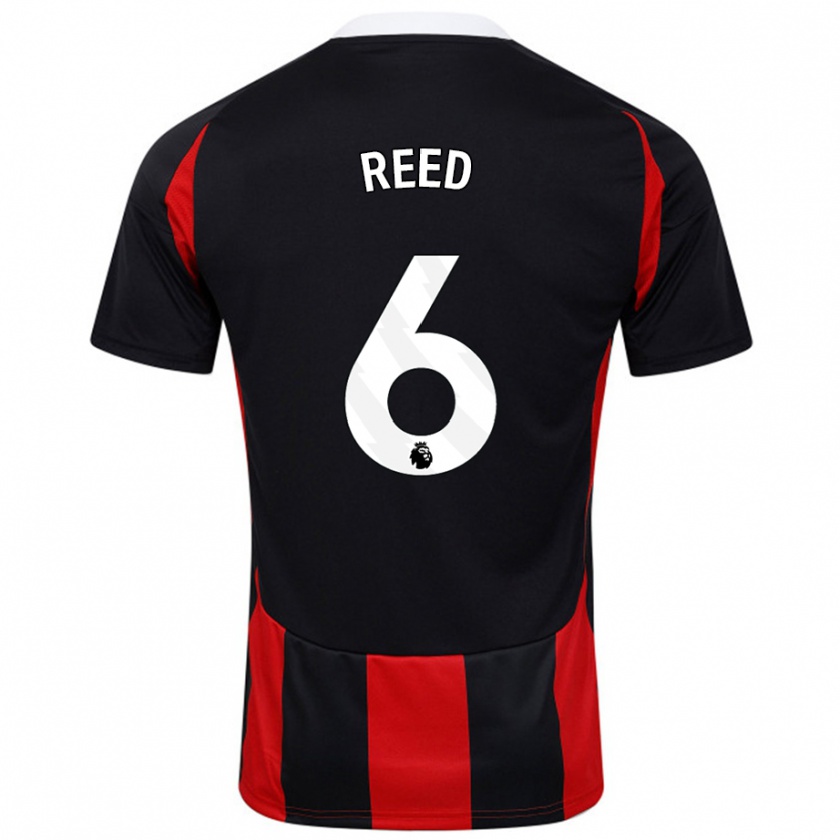 Kandiny Férfi Harrison Reed #6 Fekete Piros Idegenbeli Jersey 2024/25 Mez Póló Ing