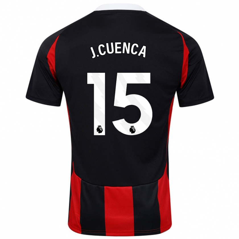 Kandiny Férfi Jorge Cuenca #15 Fekete Piros Idegenbeli Jersey 2024/25 Mez Póló Ing