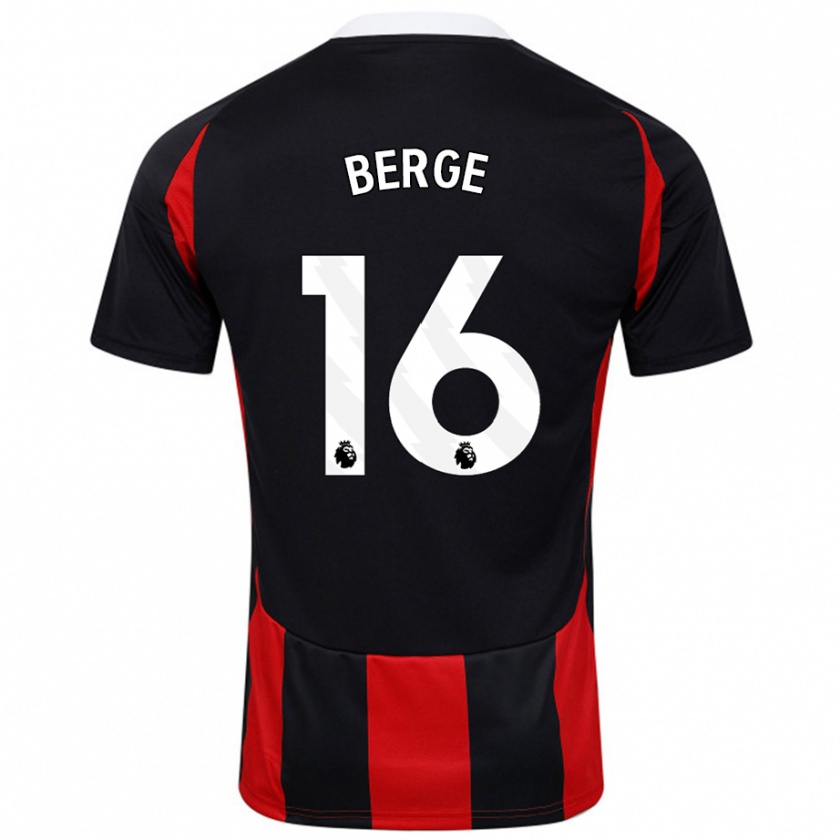 Kandiny Férfi Sander Berge #16 Fekete Piros Idegenbeli Jersey 2024/25 Mez Póló Ing