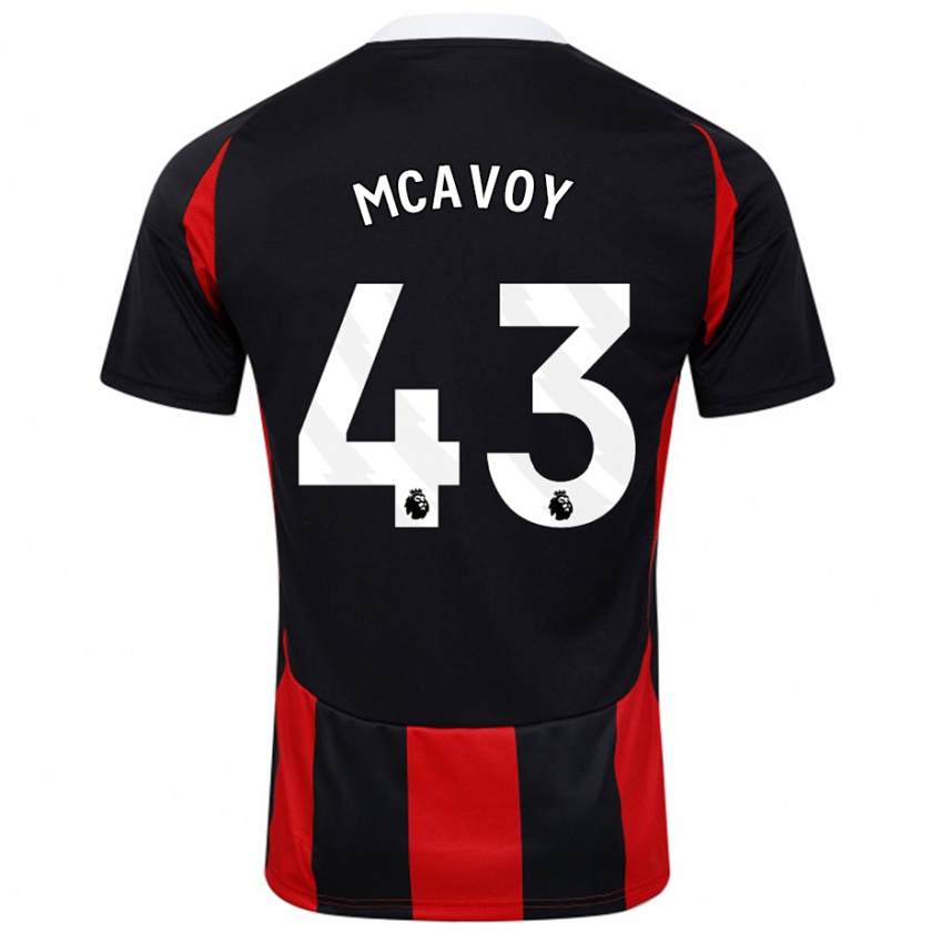 Kandiny Férfi Connor Mcavoy #43 Fekete Piros Idegenbeli Jersey 2024/25 Mez Póló Ing