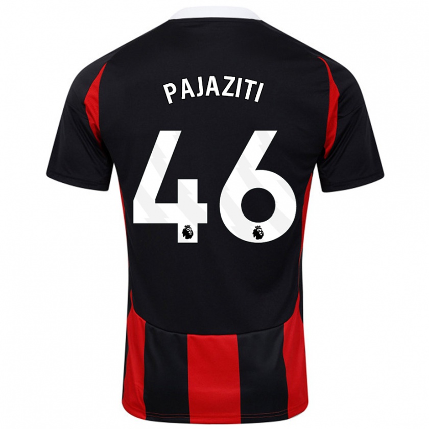 Kandiny Férfi Adrion Pajaziti #46 Fekete Piros Idegenbeli Jersey 2024/25 Mez Póló Ing