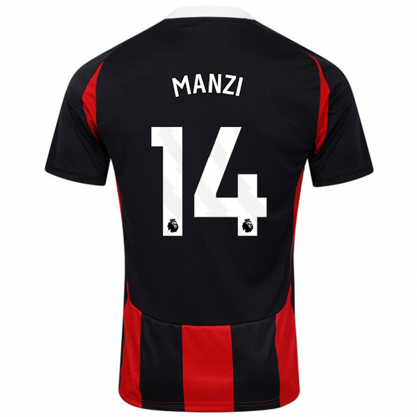 Kandiny Férfi Sophie Manzi #14 Fekete Piros Idegenbeli Jersey 2024/25 Mez Póló Ing