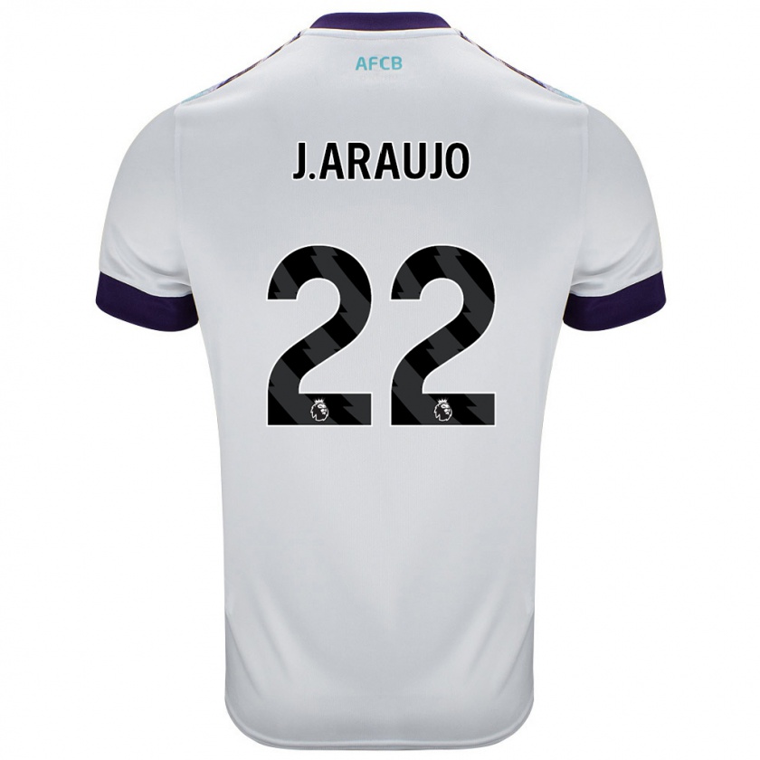 Kandiny Férfi Julián Araujo #28 Fehér Zöld Lila Idegenbeli Jersey 2024/25 Mez Póló Ing