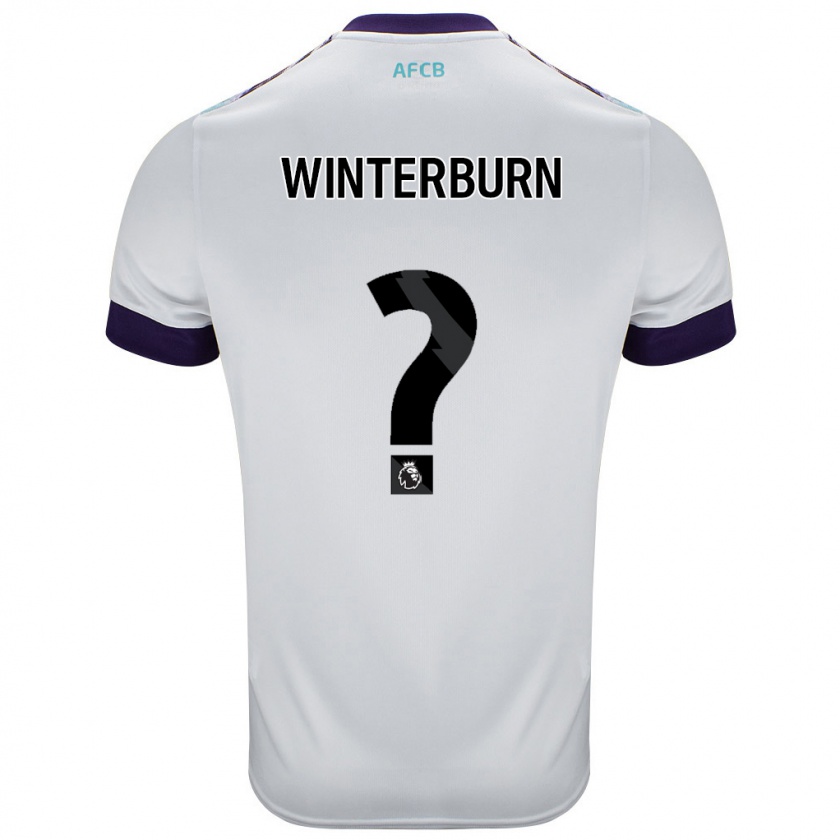 Kandiny Férfi Ben Winterburn #0 Fehér Zöld Lila Idegenbeli Jersey 2024/25 Mez Póló Ing