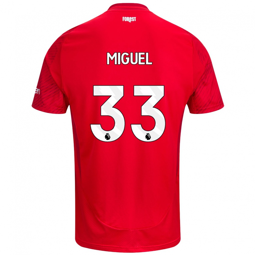 Kandiny Női Carlos Miguel #33 Piros Fehér Hazai Jersey 2024/25 Mez Póló Ing