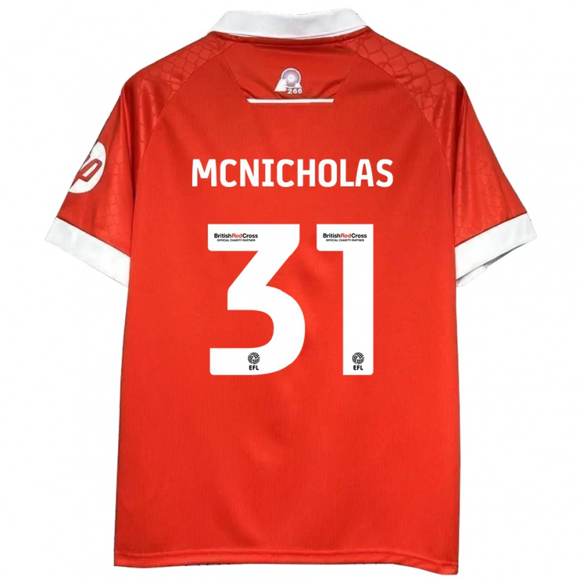 Kandiny Női Luke Mcnicholas #31 Piros Fehér Hazai Jersey 2024/25 Mez Póló Ing