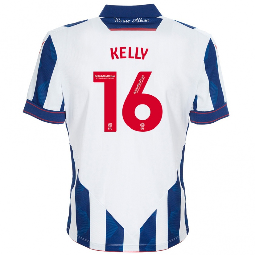 Kandiny Női Martin Kelly #16 Fehér Sötétkék Hazai Jersey 2024/25 Mez Póló Ing