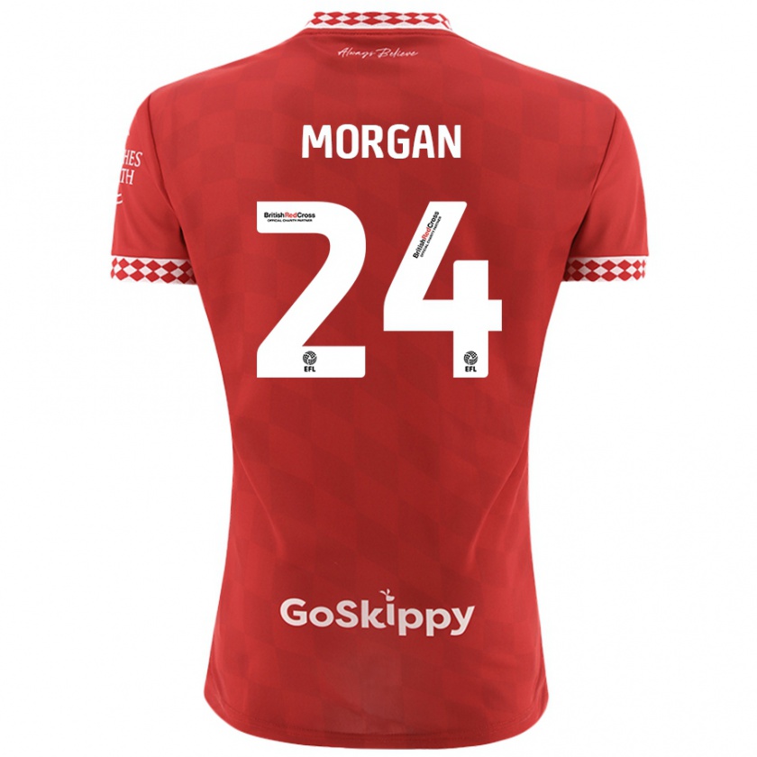 Kandiny Női Ffion Morgan #24 Piros Hazai Jersey 2024/25 Mez Póló Ing