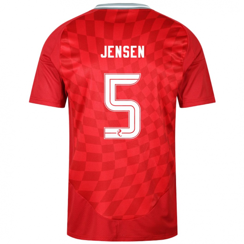 Kandiny Női Richard Jensen #5 Piros Hazai Jersey 2024/25 Mez Póló Ing