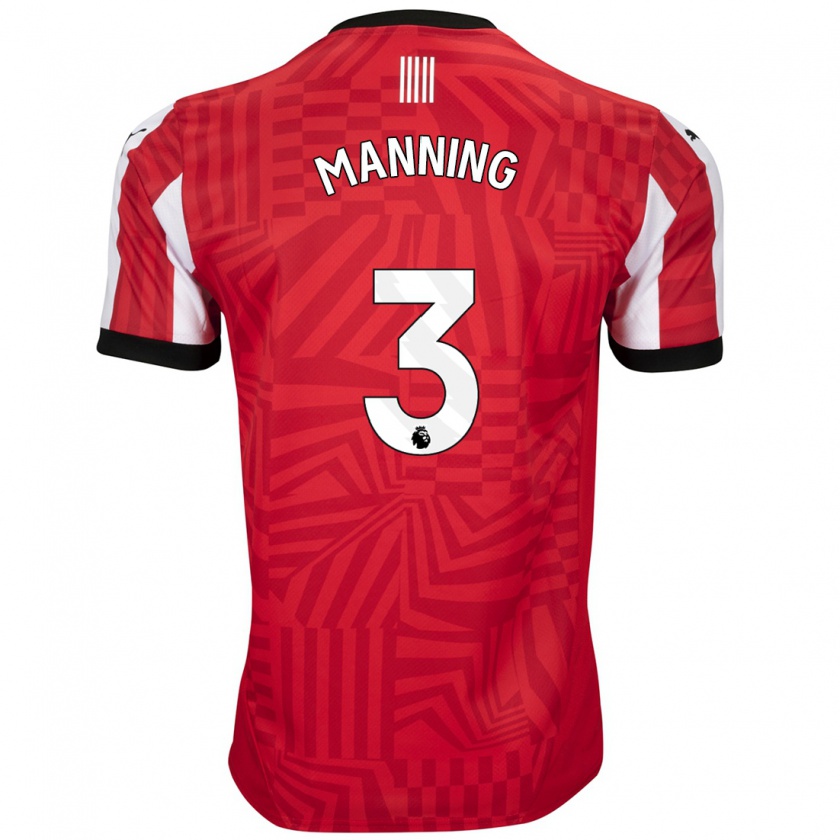 Kandiny Női Ryan Manning #3 Piros Fehér Hazai Jersey 2024/25 Mez Póló Ing