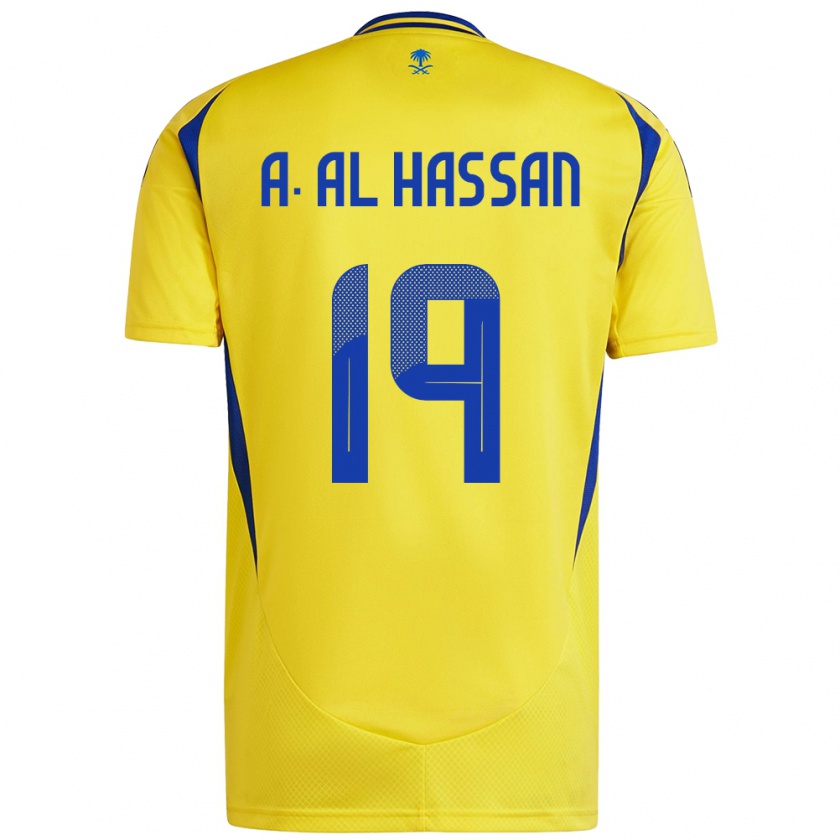 Kandiny Női Ali Al-Hassan #19 Sárga Kék Hazai Jersey 2024/25 Mez Póló Ing