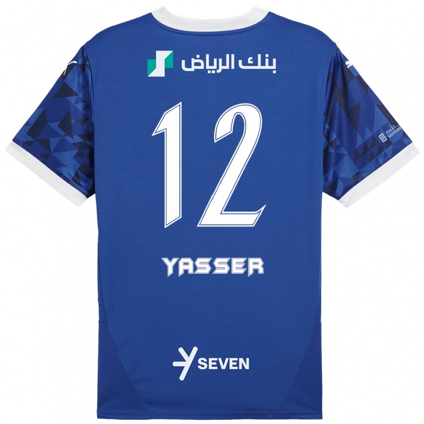 Kandiny Női Yasser Al-Shahrani #12 Sötétkék Fehér Hazai Jersey 2024/25 Mez Póló Ing