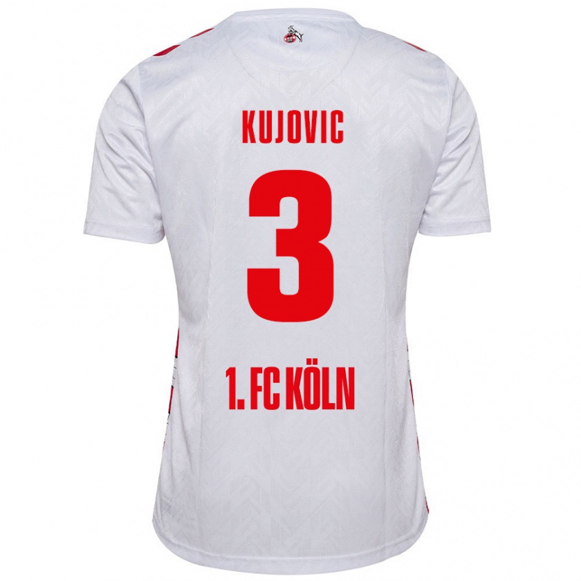 Kandiny Női Emin Kujovic #3 Fehér Piros Hazai Jersey 2024/25 Mez Póló Ing