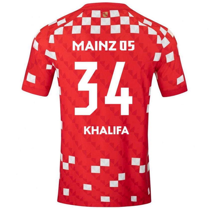 Kandiny Női Sarah Khalifa #34 Fehér Piros Hazai Jersey 2024/25 Mez Póló Ing