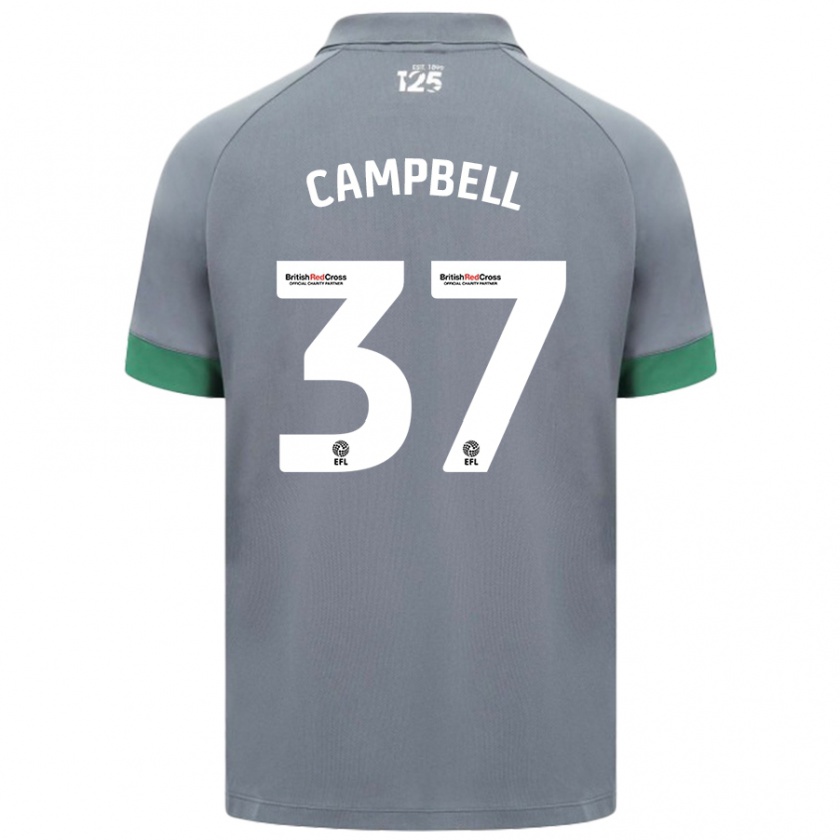 Kandiny Női Vontae Daley-Campbell #37 Sötétszürke Idegenbeli Jersey 2024/25 Mez Póló Ing