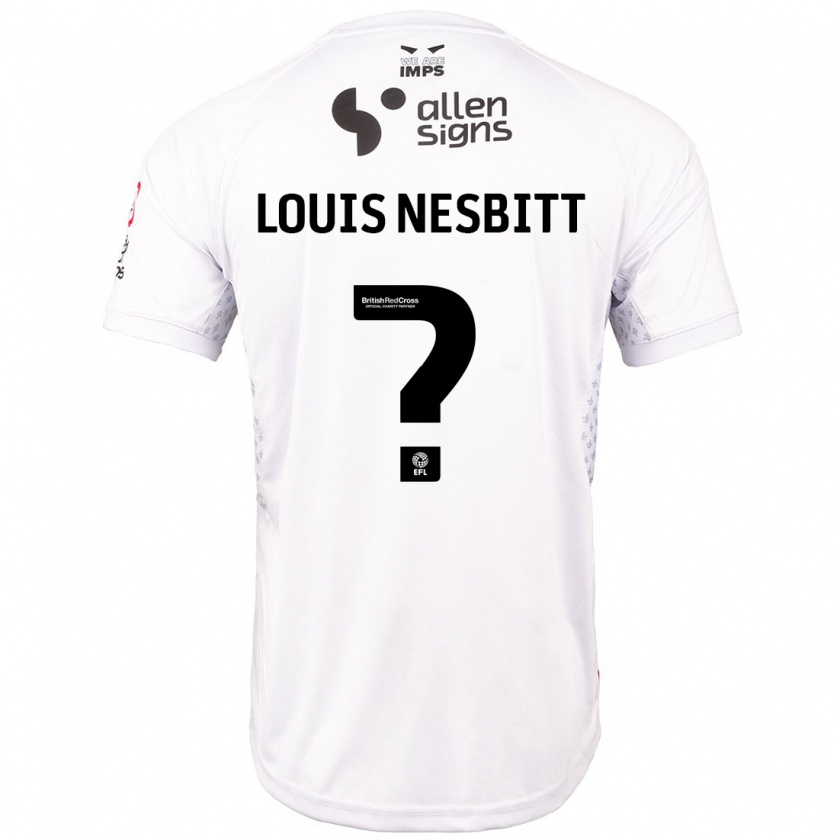 Kandiny Női Louis Nesbitt #0 Piros Fehér Idegenbeli Jersey 2024/25 Mez Póló Ing