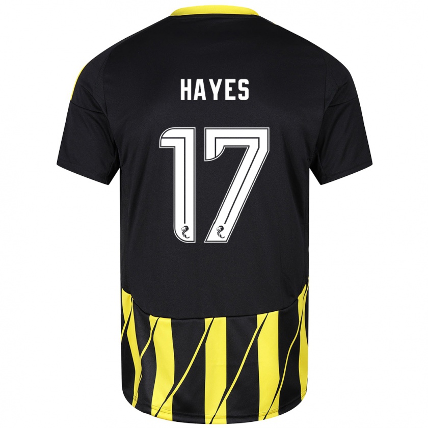 Kandiny Női Jonny Hayes #17 Fekete Sárga Idegenbeli Jersey 2024/25 Mez Póló Ing