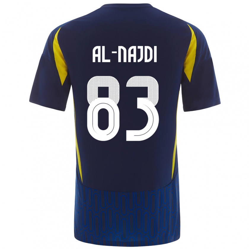 Kandiny Női Salem Al-Najdi #83 Kék Sárga Idegenbeli Jersey 2024/25 Mez Póló Ing