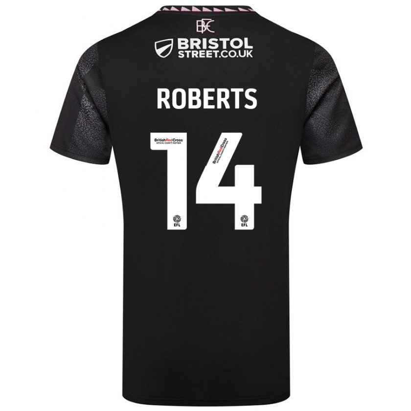 Kandiny Női Connor Roberts #14 Fekete Idegenbeli Jersey 2024/25 Mez Póló Ing