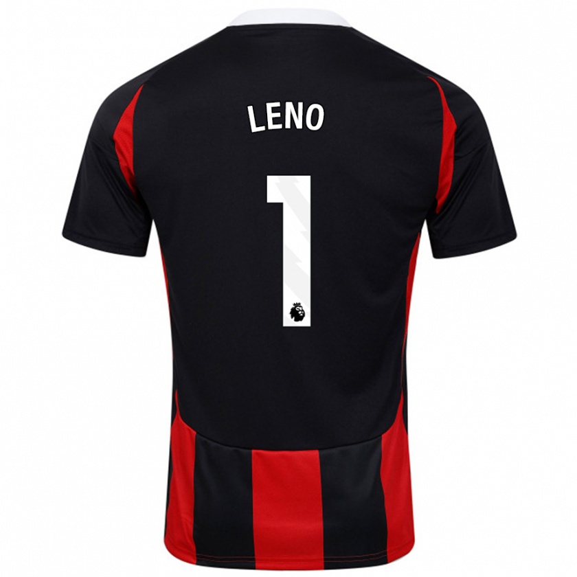 Kandiny Női Bernd Leno #1 Fekete Piros Idegenbeli Jersey 2024/25 Mez Póló Ing