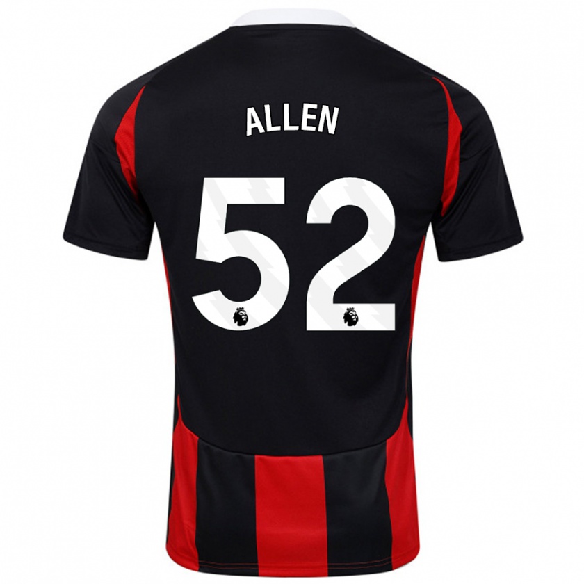 Kandiny Női Michael Allen #52 Fekete Piros Idegenbeli Jersey 2024/25 Mez Póló Ing