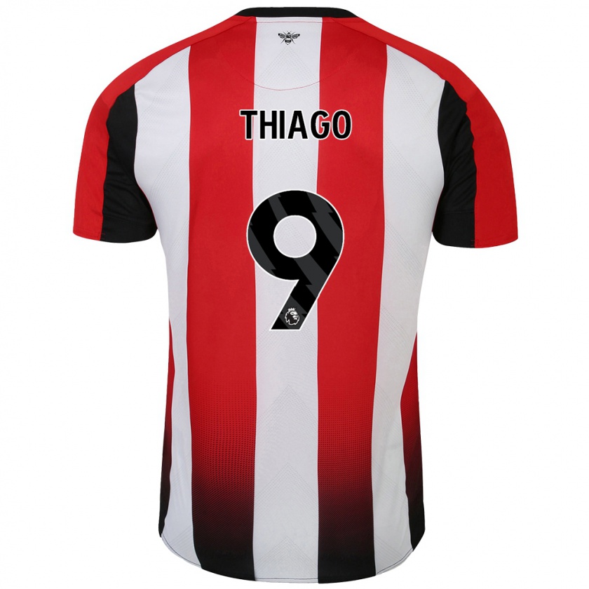 Kandiny Gyermek Igor Thiago #9 Piros Fehér Hazai Jersey 2024/25 Mez Póló Ing