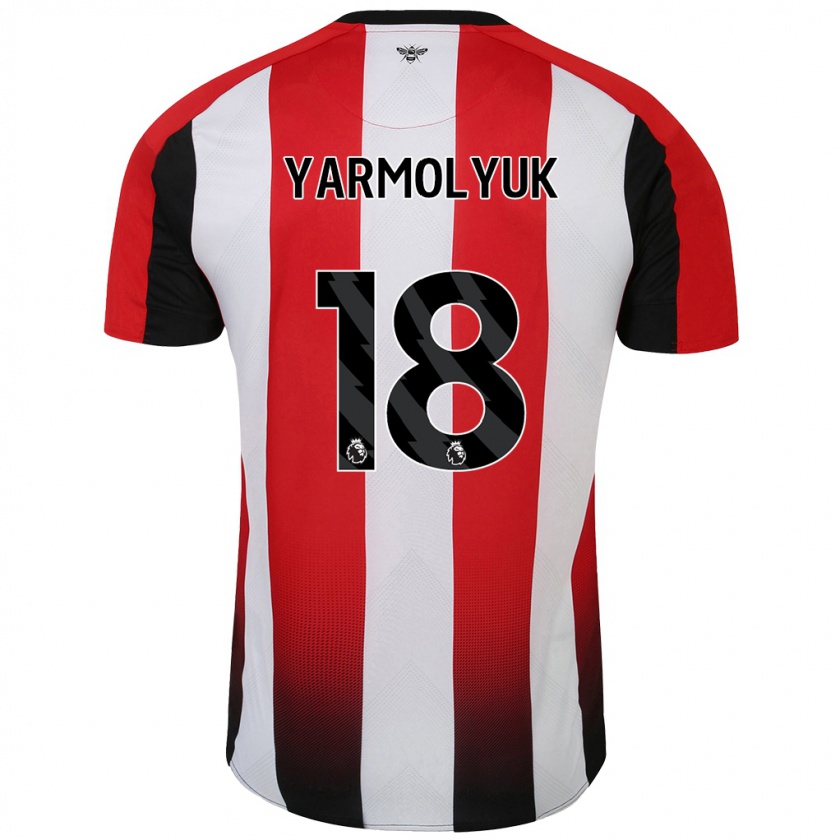 Kandiny Gyermek Yegor Yarmolyuk #18 Piros Fehér Hazai Jersey 2024/25 Mez Póló Ing