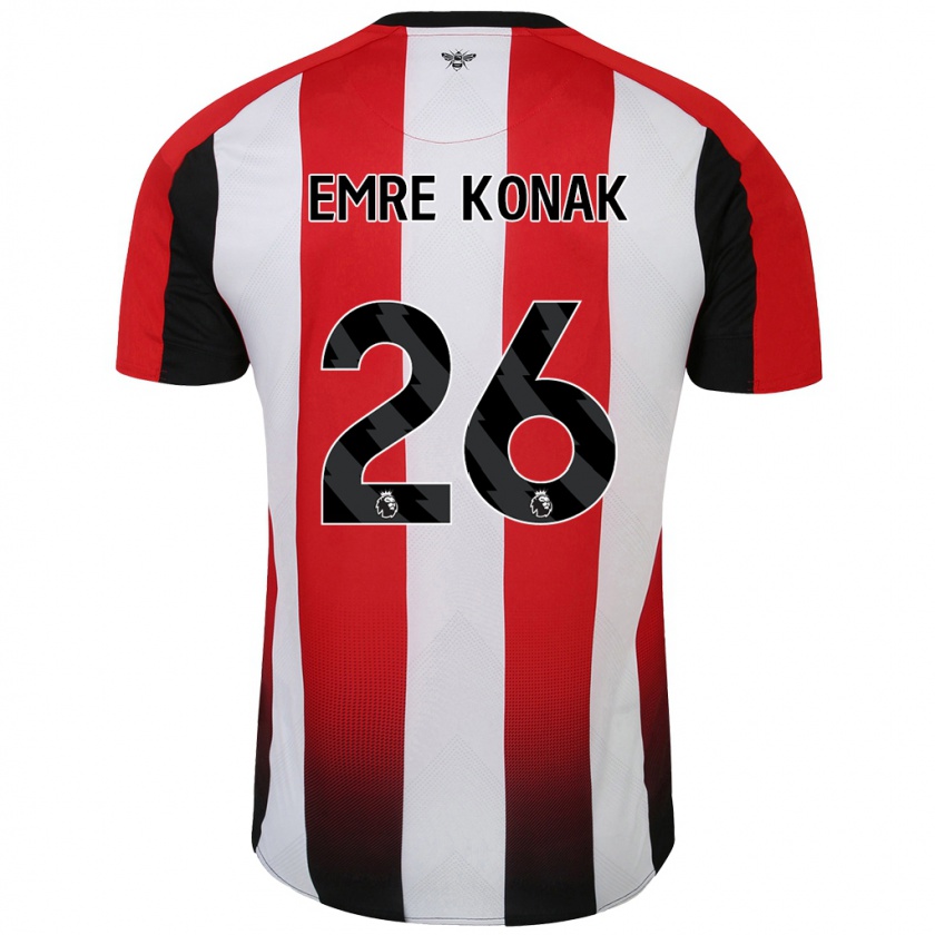 Kandiny Gyermek Yunus Emre Konak #26 Piros Fehér Hazai Jersey 2024/25 Mez Póló Ing