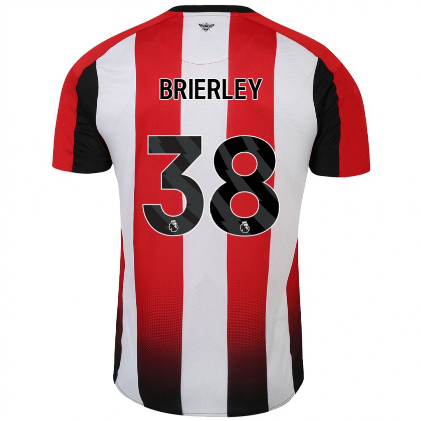 Kandiny Gyermek Ethan Brierley #38 Piros Fehér Hazai Jersey 2024/25 Mez Póló Ing