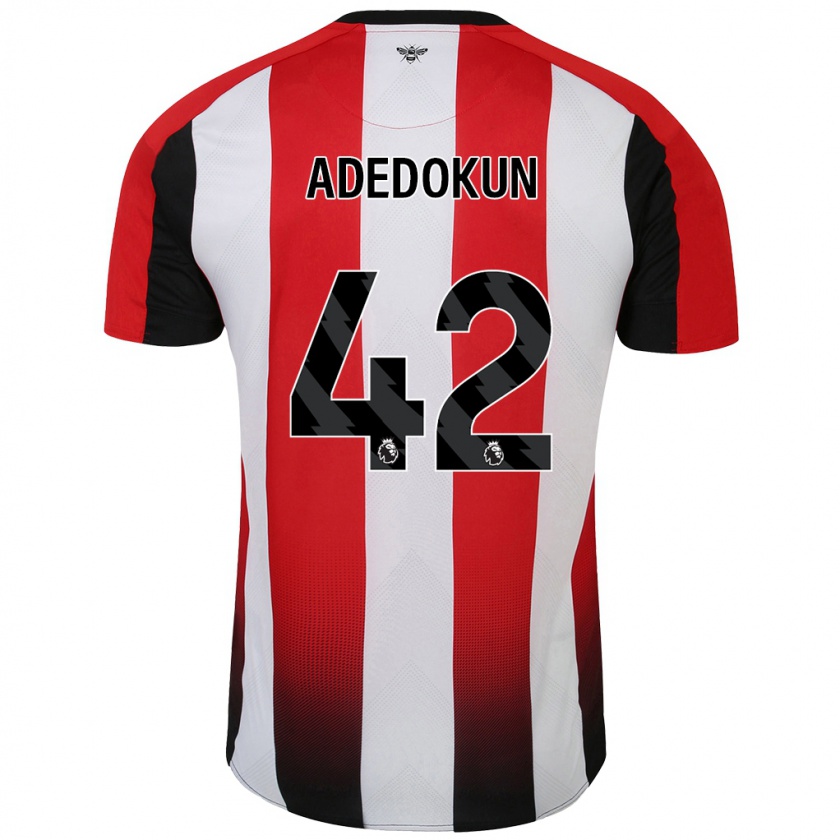 Kandiny Gyermek Val Adedokun #42 Piros Fehér Hazai Jersey 2024/25 Mez Póló Ing