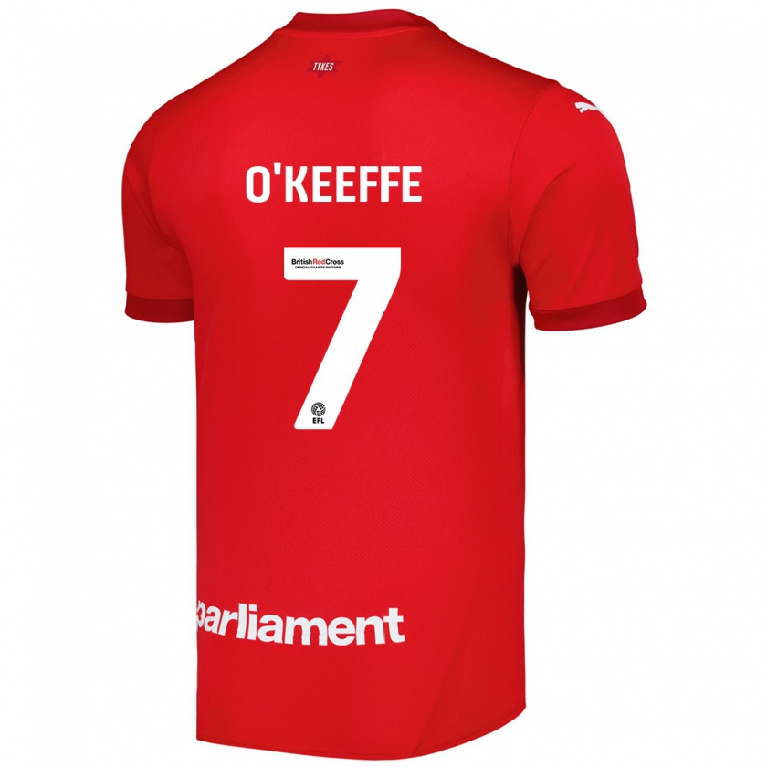 Kandiny Gyermek Corey O'keeffe #7 Piros Hazai Jersey 2024/25 Mez Póló Ing