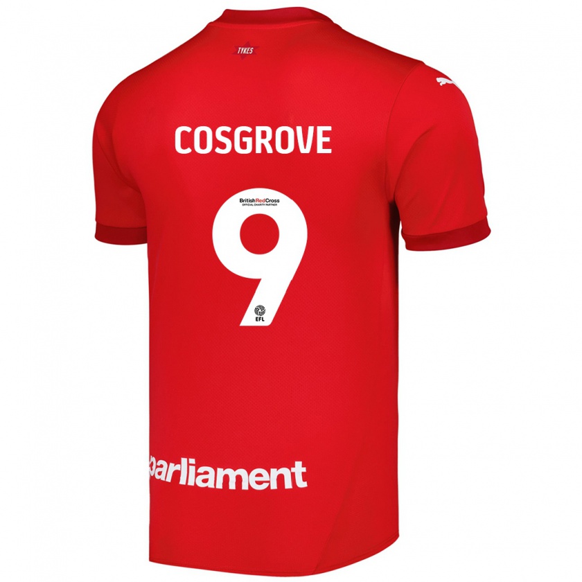 Kandiny Gyermek Sam Cosgrove #9 Piros Hazai Jersey 2024/25 Mez Póló Ing