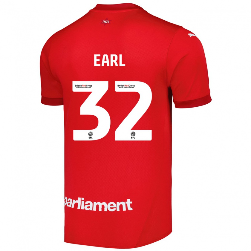 Kandiny Gyermek Josh Earl #32 Piros Hazai Jersey 2024/25 Mez Póló Ing