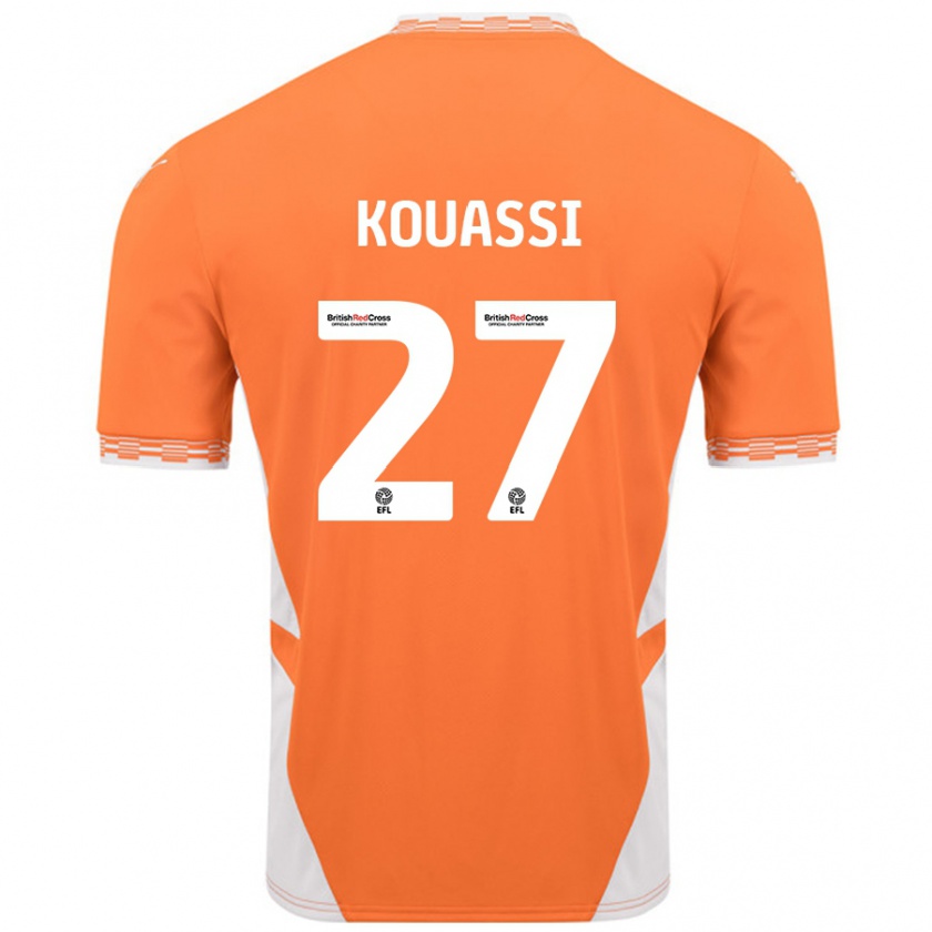 Kandiny Gyermek Kylian Kouassi #27 Narancssárga Fehér Hazai Jersey 2024/25 Mez Póló Ing