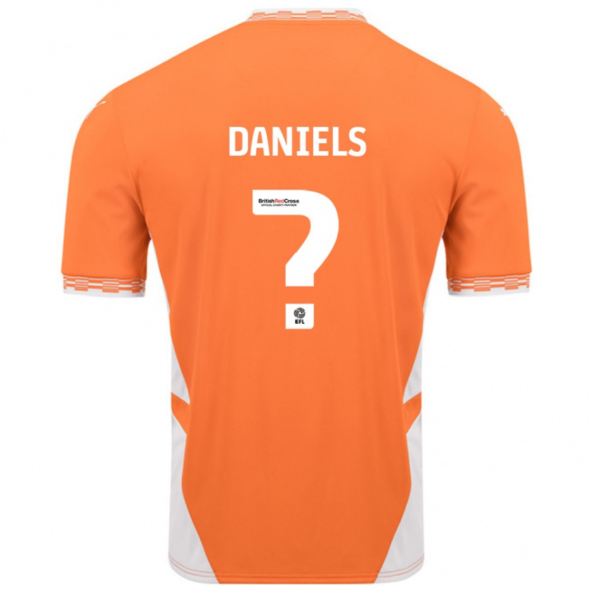 Kandiny Gyermek Jake Daniels #0 Narancssárga Fehér Hazai Jersey 2024/25 Mez Póló Ing