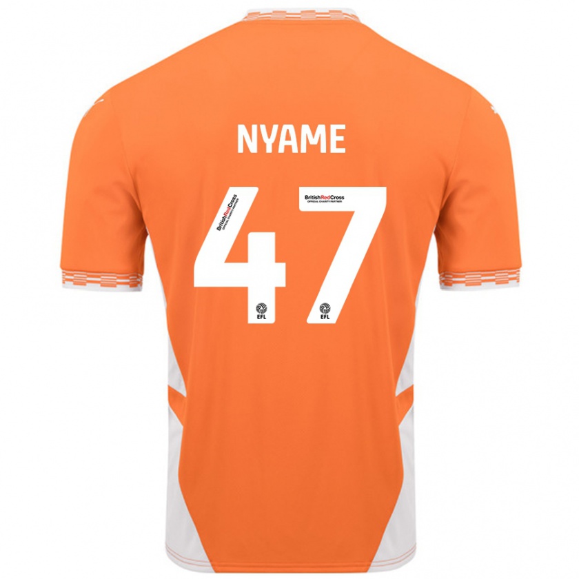 Kandiny Gyermek Josh Nyame #47 Narancssárga Fehér Hazai Jersey 2024/25 Mez Póló Ing