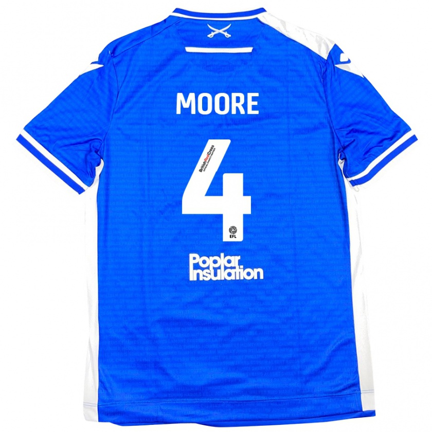 Kandiny Gyermek Taylor Moore #4 Kék Fehér Hazai Jersey 2024/25 Mez Póló Ing