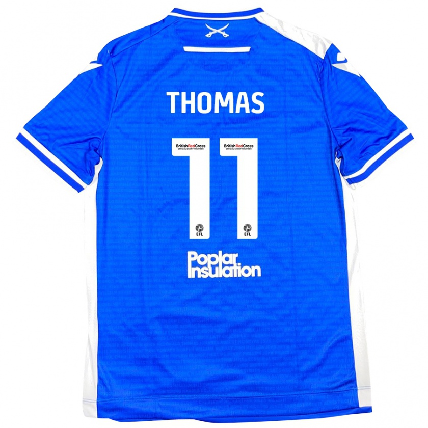 Kandiny Gyermek Luke Thomas #11 Kék Fehér Hazai Jersey 2024/25 Mez Póló Ing