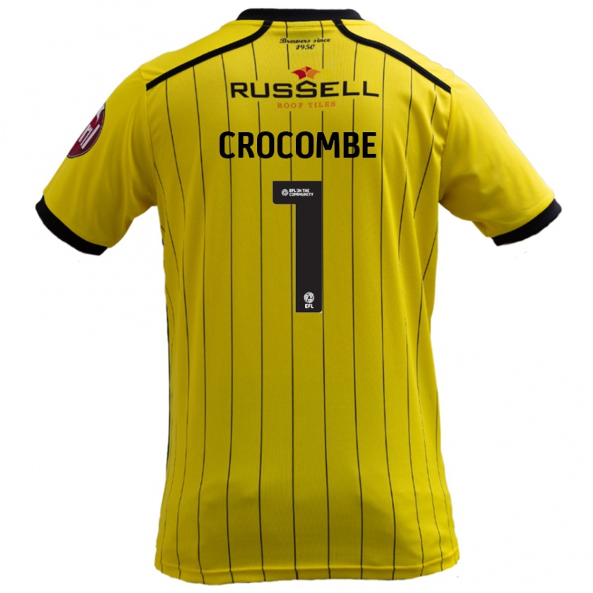 Kandiny Gyermek Max Crocombe #1 Sárga Hazai Jersey 2024/25 Mez Póló Ing