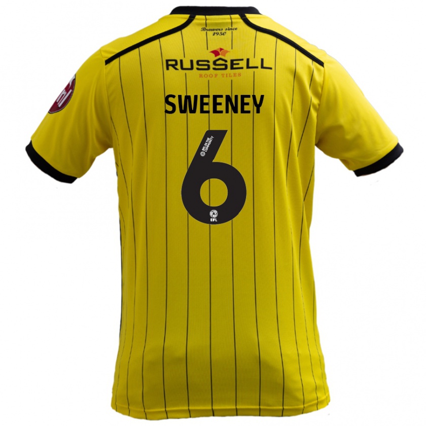 Kandiny Gyermek Ryan Sweeney #6 Sárga Hazai Jersey 2024/25 Mez Póló Ing