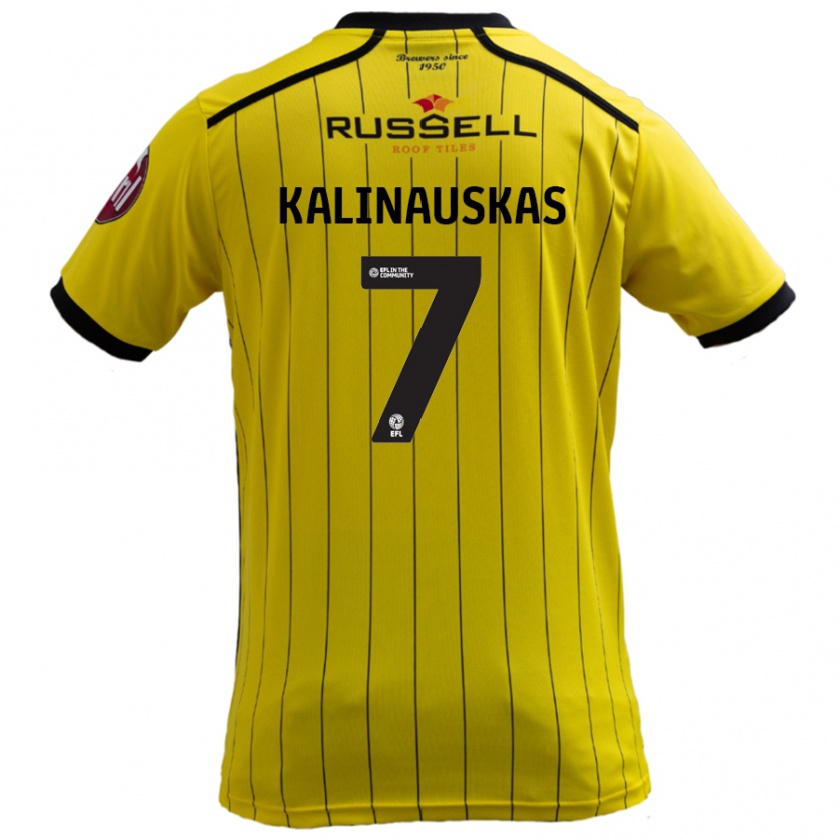 Kandiny Gyermek Tomas Kalinauskas #7 Sárga Hazai Jersey 2024/25 Mez Póló Ing